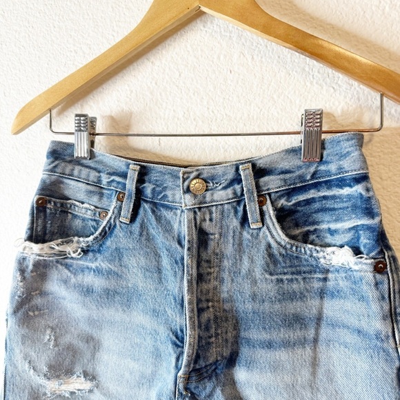 Agolde Distressed High Rise Dee Short in Riccochet Size 26 - Picture 3 of 6
